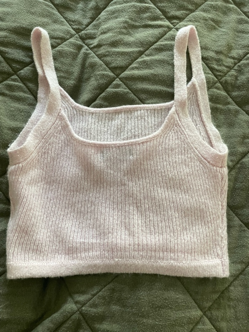 NAADAM Ribbed Spaghetti Strap Crop Top - Light Pink - Picture 3 of 9